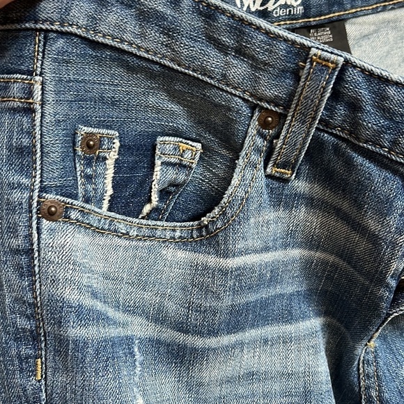 MOSSIMO BOYFRIEND‎ RAW HEM DISTRESSED STRETCH JEANS SIZE 2 - Picture 9 of 13